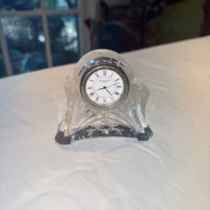 Waterford Crystal Table Clock - Cut Lead Crystal - Roman Numeral Dial